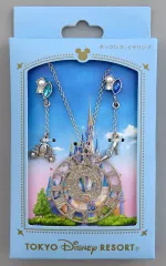 【中古】銀製品・指輪・アクセサリー シンデレラモチーフ ネックレス＆イヤリングセット 「ディズニー」 東京ディズニーリゾート限定