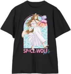【中古】Tシャツ ホロ(キレイめファッションでお買い物ver.) 描き下ろし Tシャツ ブラック メンズXLサイズ 「狼と香辛料 MERCHANT MEETS THE WISE WOLF」