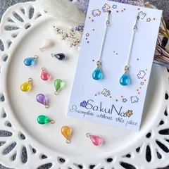 【推し色】  一粒の雫ピアス/イヤリング  【受注制作】