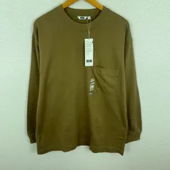 UNIQLO U ユニクロユー 長袖Tシャツ 無地 ブラウン XLサイズ メンズ 古着 シンプル シティーボーイ