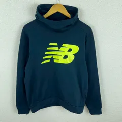 New Balance ニューバランス スウェット パーカー デカロゴ ネイビー Mサイズ メンズ 古着 ストリート スポーツMIX