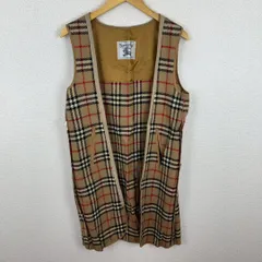 90s Burberrys バーバリー ベスト ライナー ノバチェック 総柄 ベージュ  レディース 古着 クラシック レトロ
