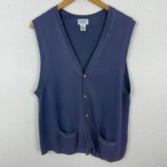 OLD BEAMS ビームス ニットベスト Vネック 無地 ダークパープル Lサイズ メンズ 古着 シティーボーイ シンプル