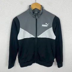 PUMA プーマ トラックジャケット ロゴプリント ブラック 150サイズ レディース 古着 ストリート スポーツMIX
