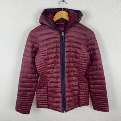 TOMMY HILFIGER トミーヒルフィガー パファージャケット 無地 ボルドー XSサイズ レディース 古着 ストリート アメカジ
