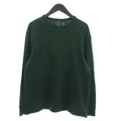 ポロ ラルフローレン POLO RALPH LAUREN Tシャツ カットソー 長袖 ワンポイント ロゴ 緑 グリーン M ■FF