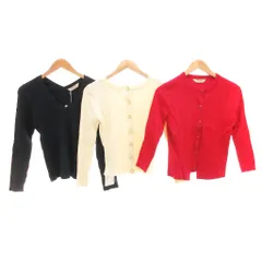 トラッゾドンナ Torrazzo Donna タグ付き 3点セット まとめ カーディガン セーター リブニット M 赤 レッド アイボリー ダークグリーン /JS ■FF