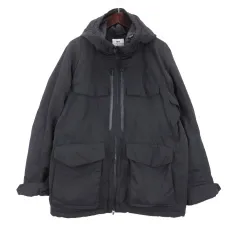 ユニクロ UNIQLO ホワイトマウンテニアリング White Mountaineering ハイブリットダウン オーバーサイズ パーカー ジャケット L ブラック ■FF