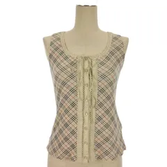 バーバリーブルーレーベル BURBERRY BLUE LABEL ノバチェック ノースリーブ カットソー ベージュ系 38