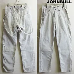 JOHNBULL　ジョンブル　サスペンダーワークパンツ　レディース L 相当　ボーイフレンド テーパード　ホワイト　AP235　日本製