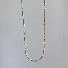 n21 ネックレス ビーズネックレス シルバー オパール 天然石 淡水パール