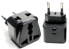 海外 変換プラグ Cタイプ ヨーロッパ 韓国 中国 タイ ベトナム コンセント アダプター 海外旅行 (ブラック) [ブラック]