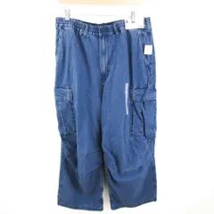 ジーユー デニムスーパーワイドカーゴパンツ ボトムス 未使用品 大きいサイズ メンズ XLサイズ ブルー GU