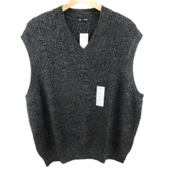 ジーユー ウォッシャブルメランジVネックベスト ジャケット アウター 未使用品 大きいサイズ メンズ XXLサイズ ブラック GU