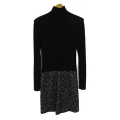 セオリーリュクス ニットワンピース トップス 長袖 ハイネック レディース 40サイズ 黒×白 theory luxe 【中古】