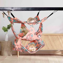 ハムスター ハンモック 夏 ひんやり 小動物飼育ケージ内装 3層式 吊り下げ式 寝袋 寝床 ペットベット 通気性 キャンバス ハンモック ペット モモンガ ハンモック おしゃれ 可愛い柄 ハムスター おもちゃ トンネル ハムスター ハウス 熱中症対策 多頭 1