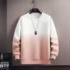 トレーナー スウェット未使用 重ね着風 グラデーション メンズ プルオーバー トップス 春秋 切り替え オシャレ 長袖 クルーネック ルームウェア 春服 秋服 新作 ファッション