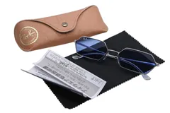 Ray-Ban レイバン サングラス アイウェア シルバー ブルー プラスチック メタル GP 美品 中古 4b010421