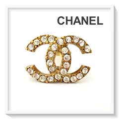 美品 CHANEL シャネル ココマーク イヤリング ラインストーン ゴールドカラー 02A 刻印 クリップ式 片耳 ヴィンテージ アクセサリー