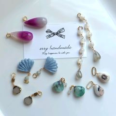 希少☆天然石シンデレラアクアマリン＆アメジストチャーム セット訳