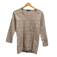 5351プールオム 5351 POUR LES HOMMES Tシャツ 長袖 Vネック 総柄 コットン 0220020076 3 ベージュ メンズのサムネイル
