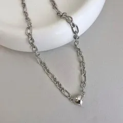 n54 大人気✨ チェーンネックレス シルバー ハート マグネット チャーム
