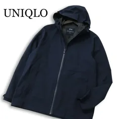 UNIQLO ユニクロ 通年 3Dカット★ ブロックテック フーディー パーカー Sz.M　メンズ ネイビー