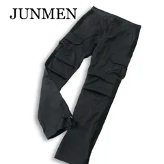 JUNMEN ジュンメン 通年 ストレッチ★ 裾ジップ 膝立体 カーゴ テーパード ワーク パンツ Sz.M メンズ 灰 グレーのサムネイル