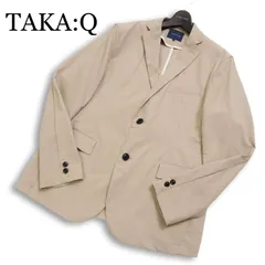 TAKA:Q タカキュー 通年 ポリ100％★ テーラード アンコン ジャケット Sz.LL メンズ 大きいサイズ