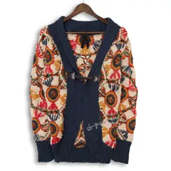 Desigual デシグアル 秋冬 総柄★ トグルボタン ニット カーディガン 羽織り Sz.S レディース