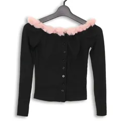 Dazy x StarSeries デイジー x スタースリーズ 秋冬★ カーディガン ニット オフショルダー Sz.XS レディース 黒