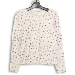 Eddie Bauer エディーバウアー 秋冬★ 小花柄 ニット クルーネック カーディガン Sz.XS レディース アウトドア