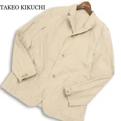 【新品 未使用】 tk TAKEO KIKUCHI タケオキクチ 通年 シワ加工★ カジュアル アンコン ジャケット Sz.3 メンズ 日本製