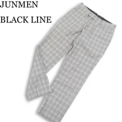 JUNMEN BLACK LINE ジュンメン 通年★ ストレッチ グレンチェック スラックス パンツ テーパード Sz.S メンズのサムネイル