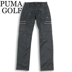 PUMA GOLF プーマ ゴルフ 通年★ ジップ ロゴ刺繍 スリム スラックス パンツ Sz.73 メンズ 黒