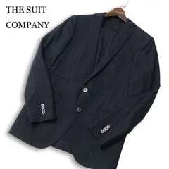 THE SUIT COMPANY スーツカンパニー 通年★ ストライプ テーラード ジャケット Sz.YA7 メンズ 紺 ネイビー 大きいサイズ