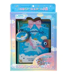 【新品】サンリオ(SANRIO) ときめくシール＆シール手帳 シナモロール 収納 チャーム付き シール台紙 貼って剥がせる スライダー付きケース