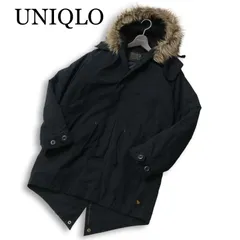 UNIQLO × KM ユニクロ × キミノリモリシタ 秋冬 ファー★ 中綿 ミリタリー モッズコート Sz.S　メンズ 黒