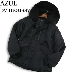 AZUL by moussy アズール マウジー 秋冬★ ボア フーディー 中綿 ジャケット Sz.M メンズ 黒