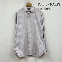 ポロバイラルフローレン 90s REGENT CLASSIC FIT ストライプ ワイドカラー 裾 ポニー ロゴ シャツ メンズ 34 ISItems【USED】【古着】【中古】50150618
