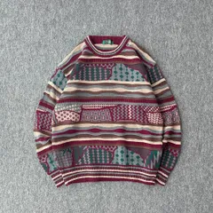 old　デザインニット　立体　3D　総柄　80ｓ　90ｓ　ヴィンテージ
