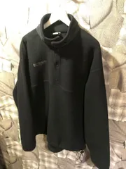 福岡出品　USA製 Columbia コロンビア フリース プルオーバージャケット サイズL ブラック　FK