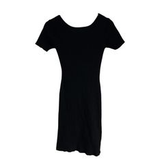 B078 ANAP アナップ ニット ワンピース 半袖 ブラック 黒 シンプル カジュアル レディース F