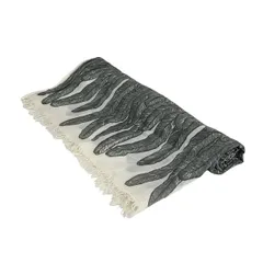 INOUITOOSH(イヌイトゥーシュ) ストール(ショール)美品  白×グレー コットン