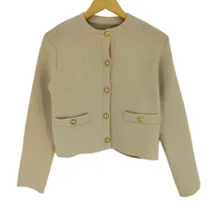 アニュアンス anuans ラクーン ブレンド ノーカラー ニット ジャケット レディース  F