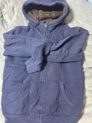 UNIQLO ユニクロ ボアファー ネイビー フード ジップアップ 起毛裏地