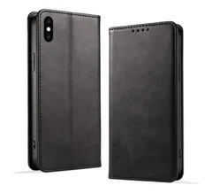 iPhone X/XSケース 手帳型 TPU・PUレザー 軽量 マグネット式 カード収納 スタンド機能 衝撃吸収 落ち着いた色 673-677