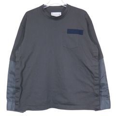 sacai 21SS ナイロンドッキングロングスリーブ Tシャツ 2 ブラック 