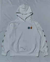 GU 鬼滅の刃 鬼滅の刃 刺繡 白 起毛 フードTシャツ