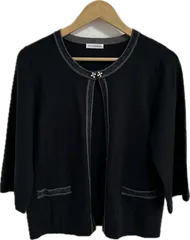 Z1713 【美品】a.v.v standardアーヴェヴェスタンダード　カーディガン　ブラック　レディース　Lサイズ